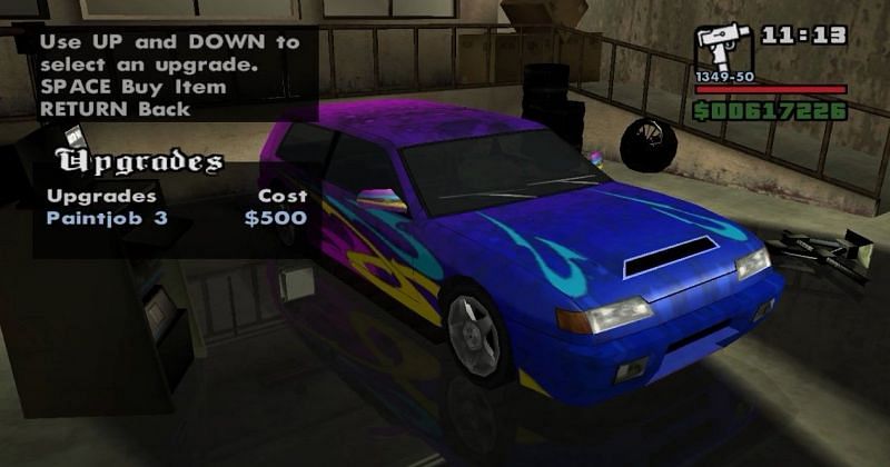 Gracz dostosowujący swój samochód w GTA San Andreas (zdjęcie za pośrednictwem Rockstar Games)