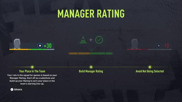 FIFA 22 wprowadza ocenę menedżera w trybie kariery dla graczy.  (Zrzut ekranu)
