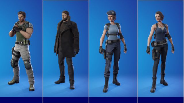 fortnite capitulo 2 temporada 8 resident evil colaboracion skórki chris redfield jill valentine