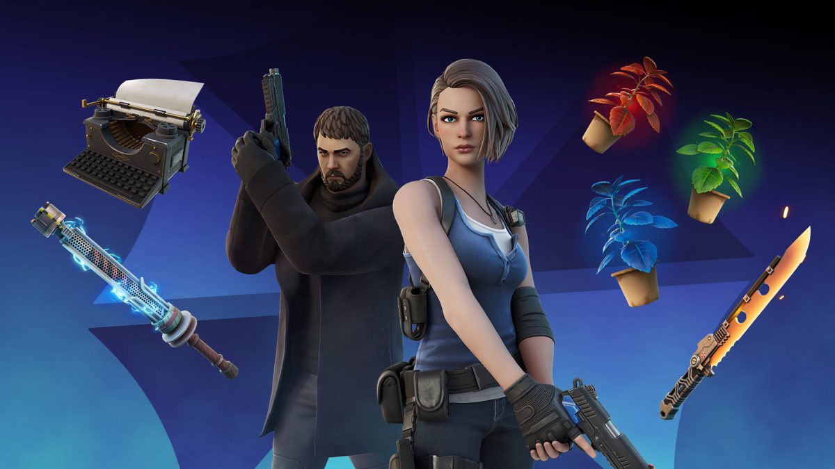 Chris Redfield and Jill Valentine arrive on Fortnite island