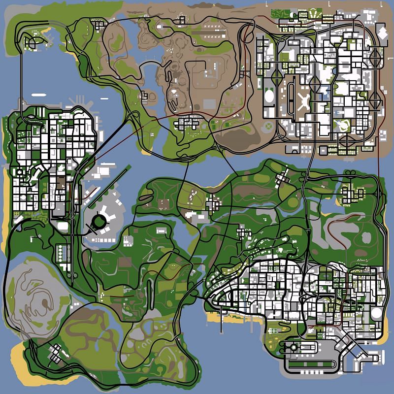 Mapa GTA San Andreas (zdjęcie za pośrednictwem Rockstar Games)