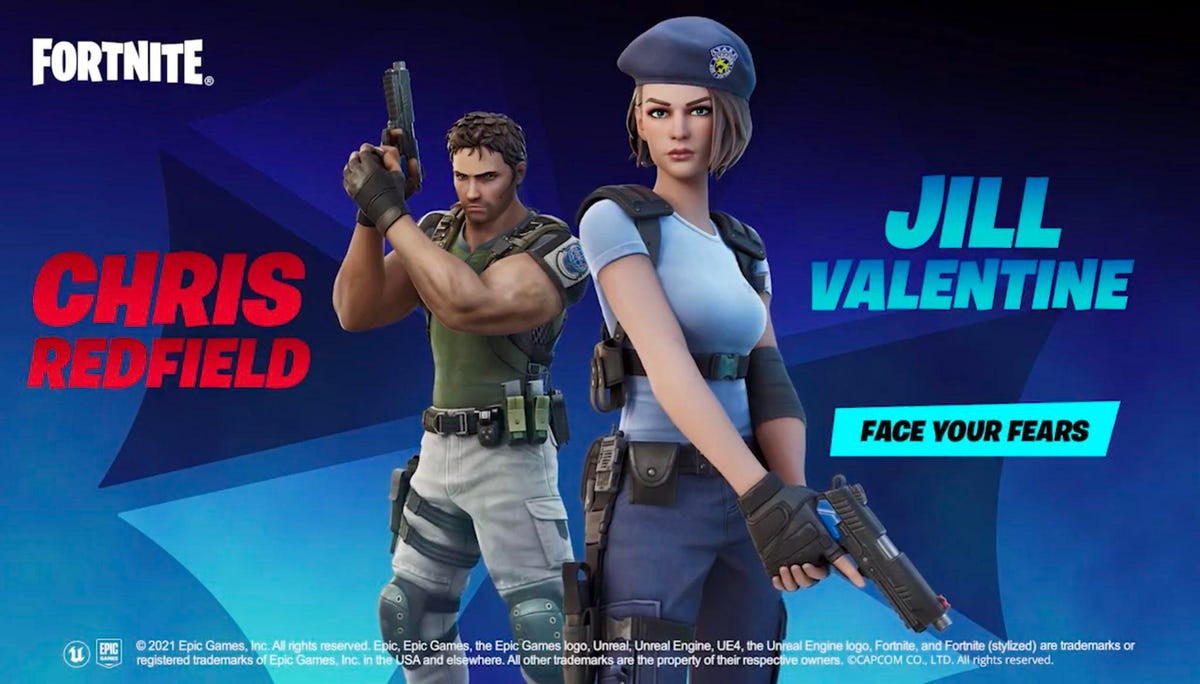 „Fortnite” wydaje niesamowite skórki „Resident Evil” Jill Valentine i Chris Redfield