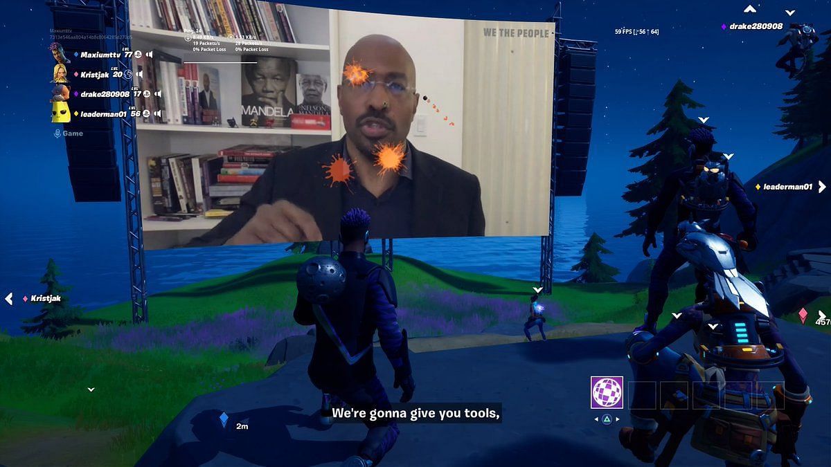 Fortnite players throwing tomatoes at anti-racism video (Image via stillgray/Twitter)