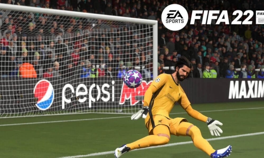 alisson making a save in fifa 22