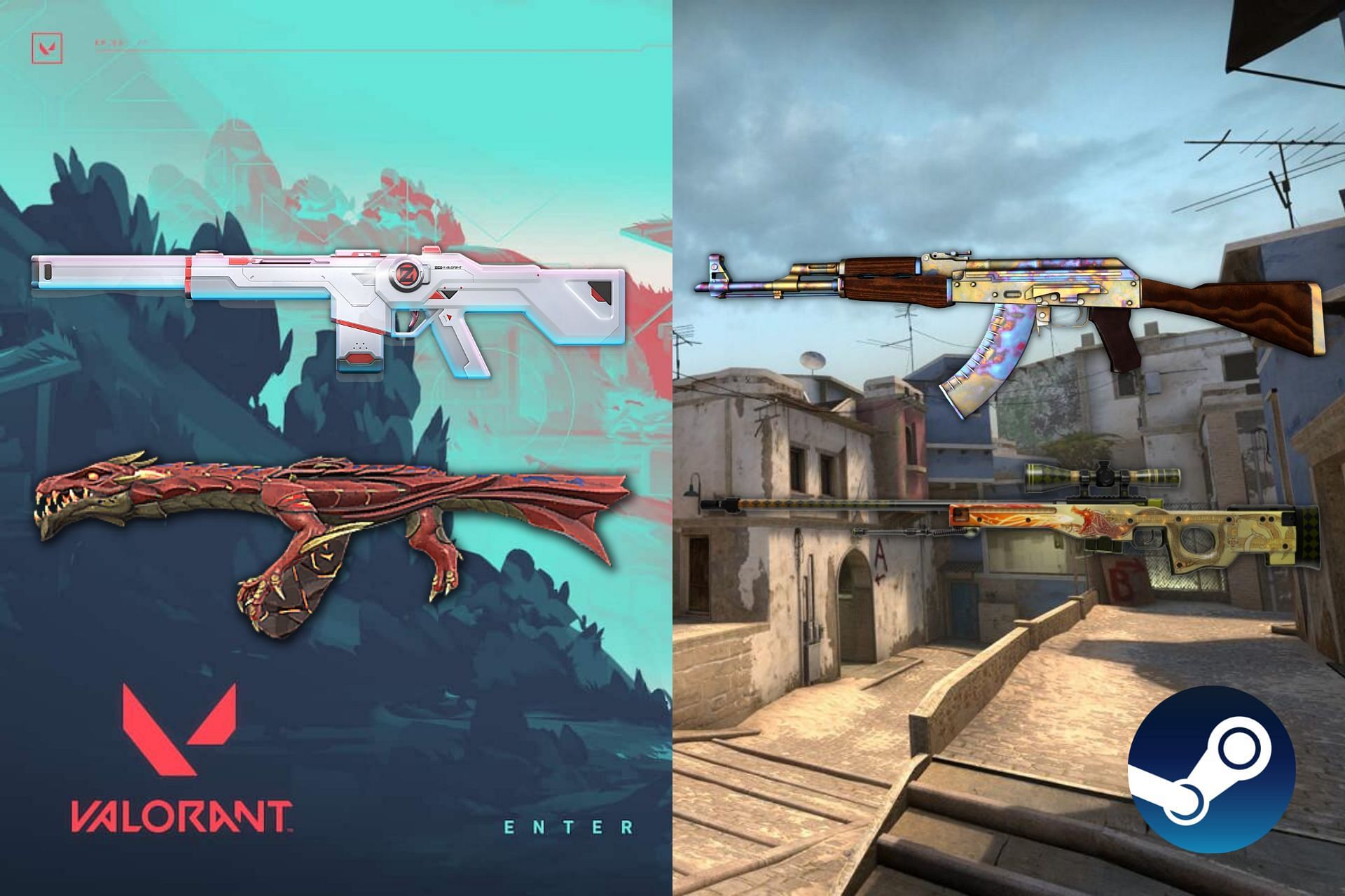 Valorant vs CS: GO - Analysis of both games' skin markets (Image via Sportskeeda)