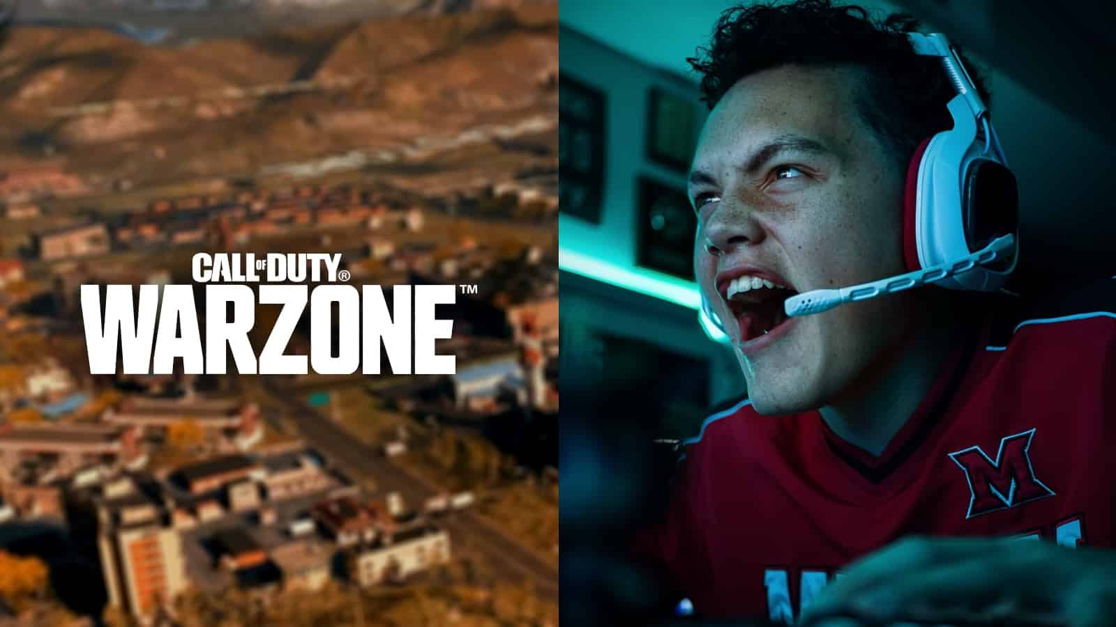warzone with man playing video games