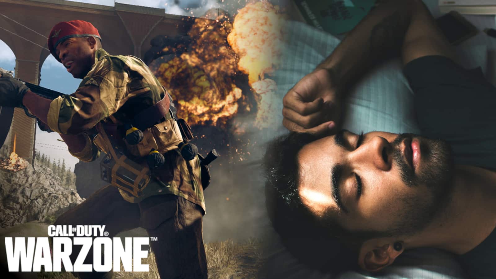 call of duty warzone player sleeping man