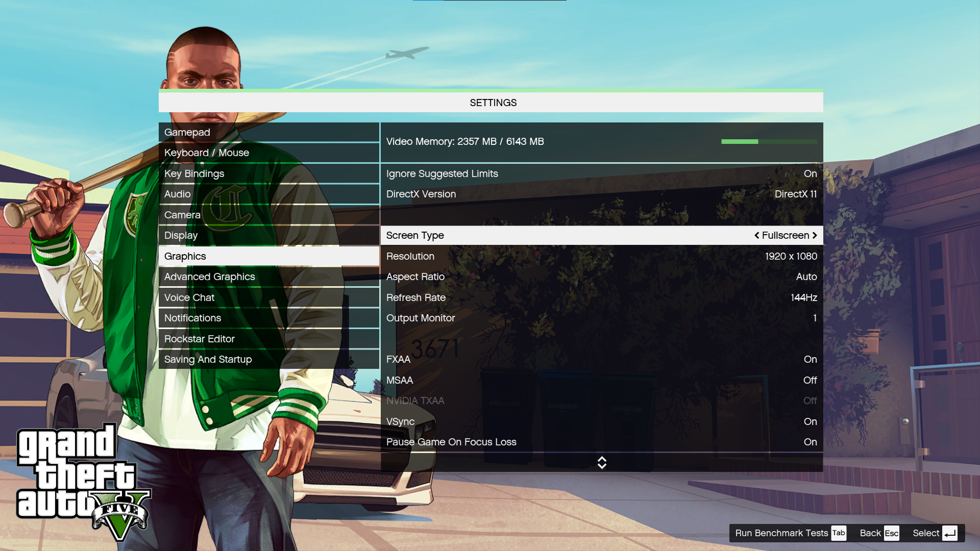 GTA V przy 144 Hz FPS z maksymalnymi ustawieniami graficznymi
