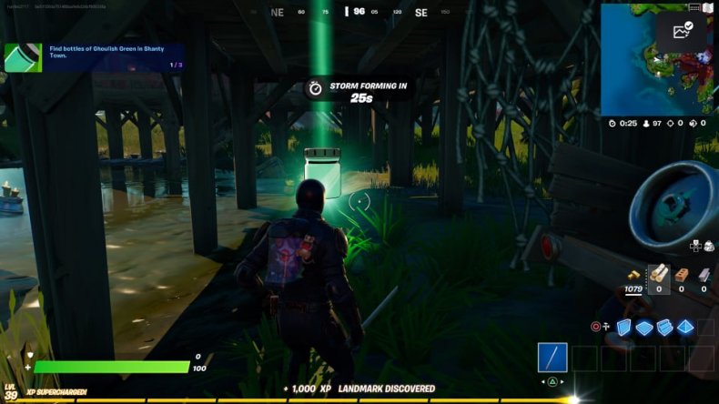 Lokalizacja butelki z zieloną farbą Fortnite Ghoulish