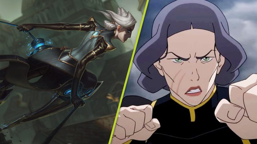 lol-champions-franczyzy-camille-avatar-legenda-korra Camille z LoL obok Lin Beifong . z Avatara