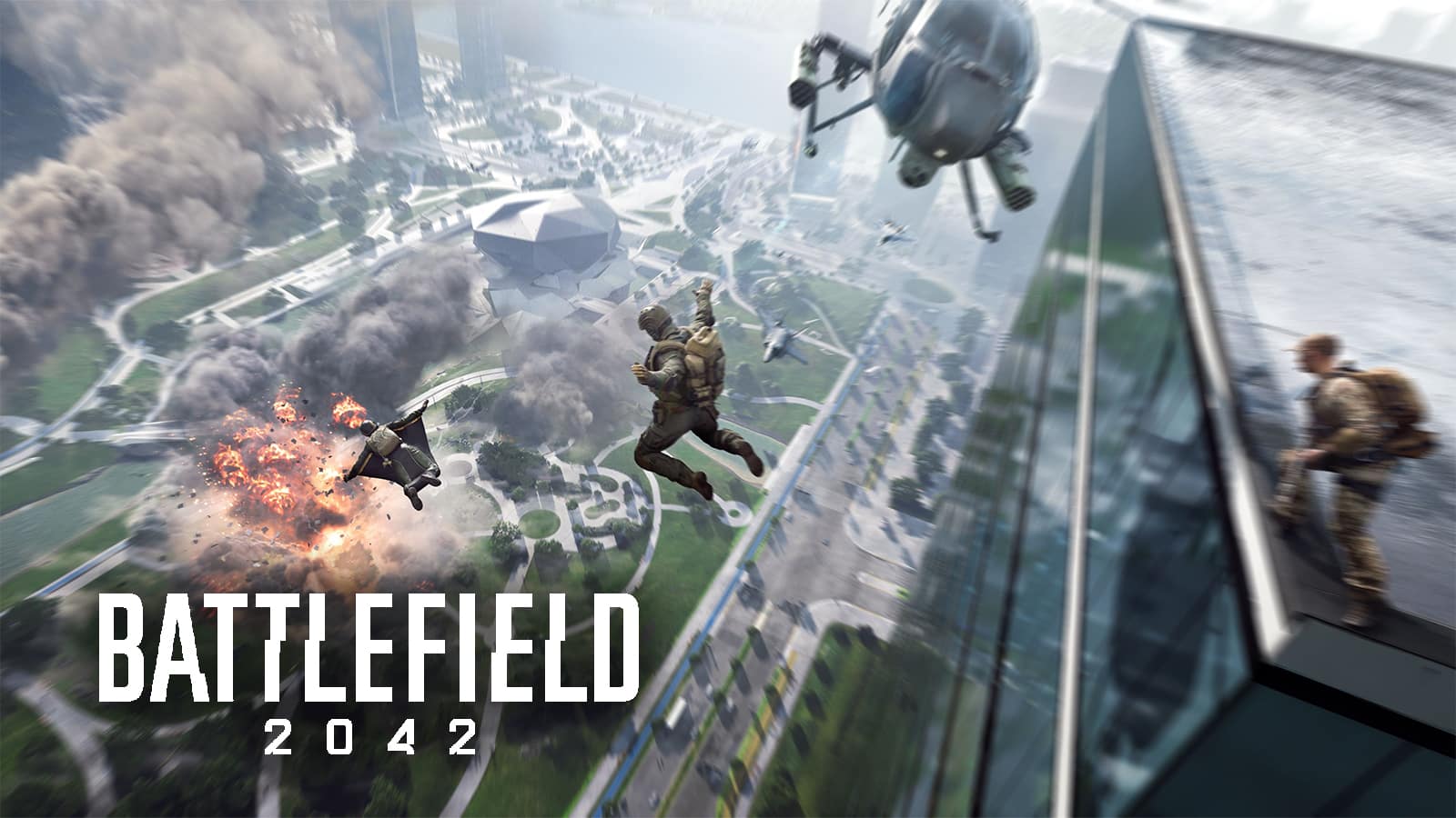 battlefield 2042 jumping off building with parachute