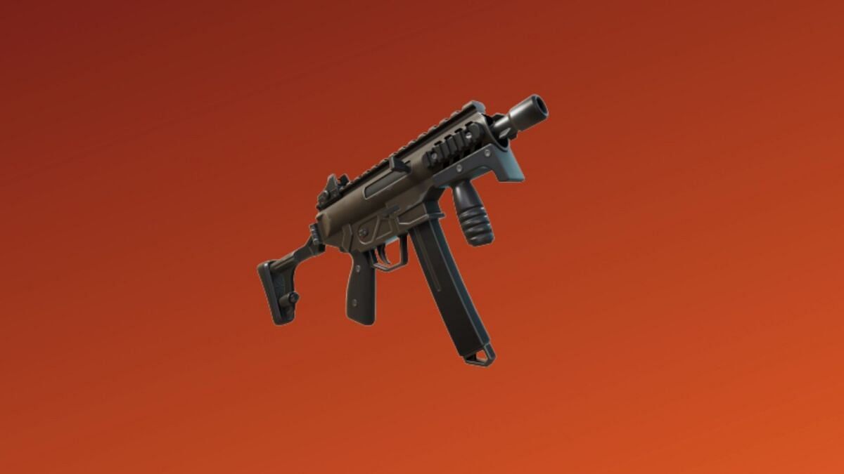 A mythic version of the Stinger SMG is coming to Fortnite and players will be able to retrieve it from an IO boss on the island (Image via Epic Games)