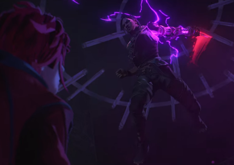 Nowa broń Seviki wymachująca w Vi wygląda jak potencjalna umiejętność ostateczna. (Zrzut ekranu dzięki uprzejmości Netflix/Riot Games)