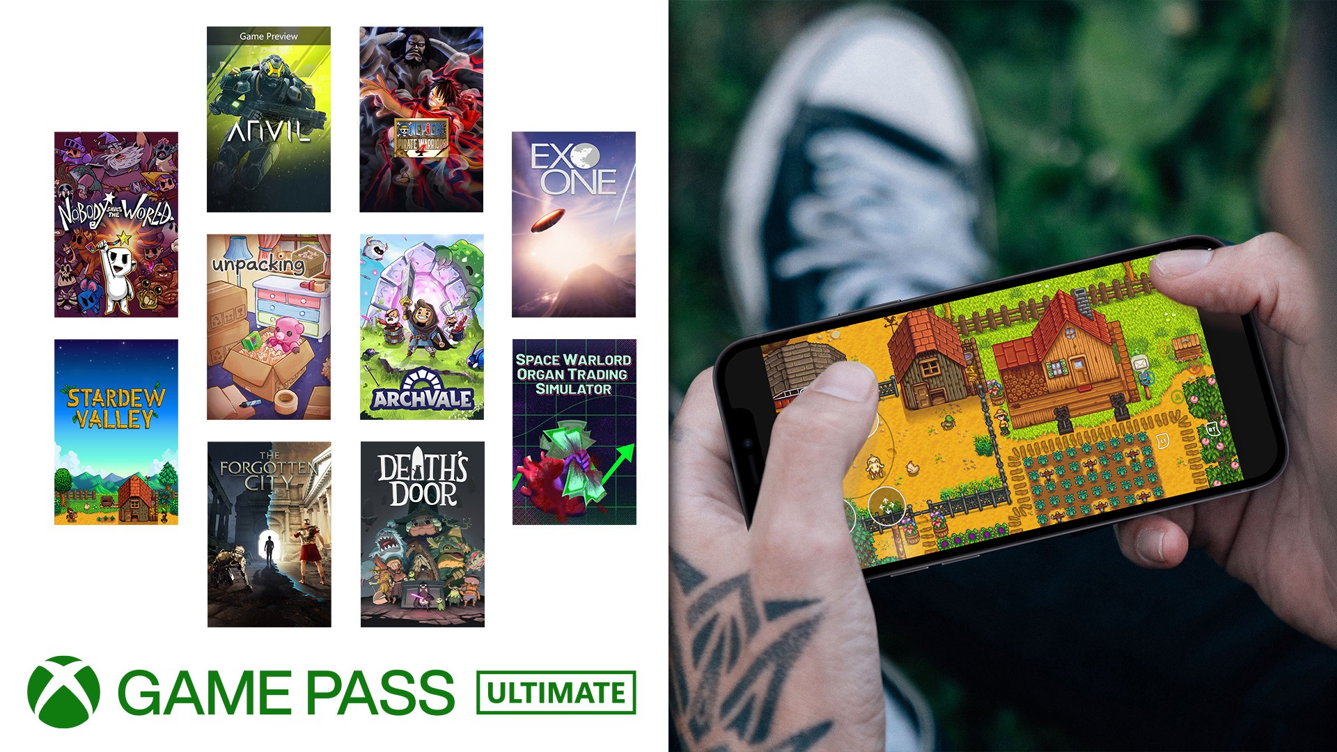 Xbox Game Pass — sterowanie dotykowe