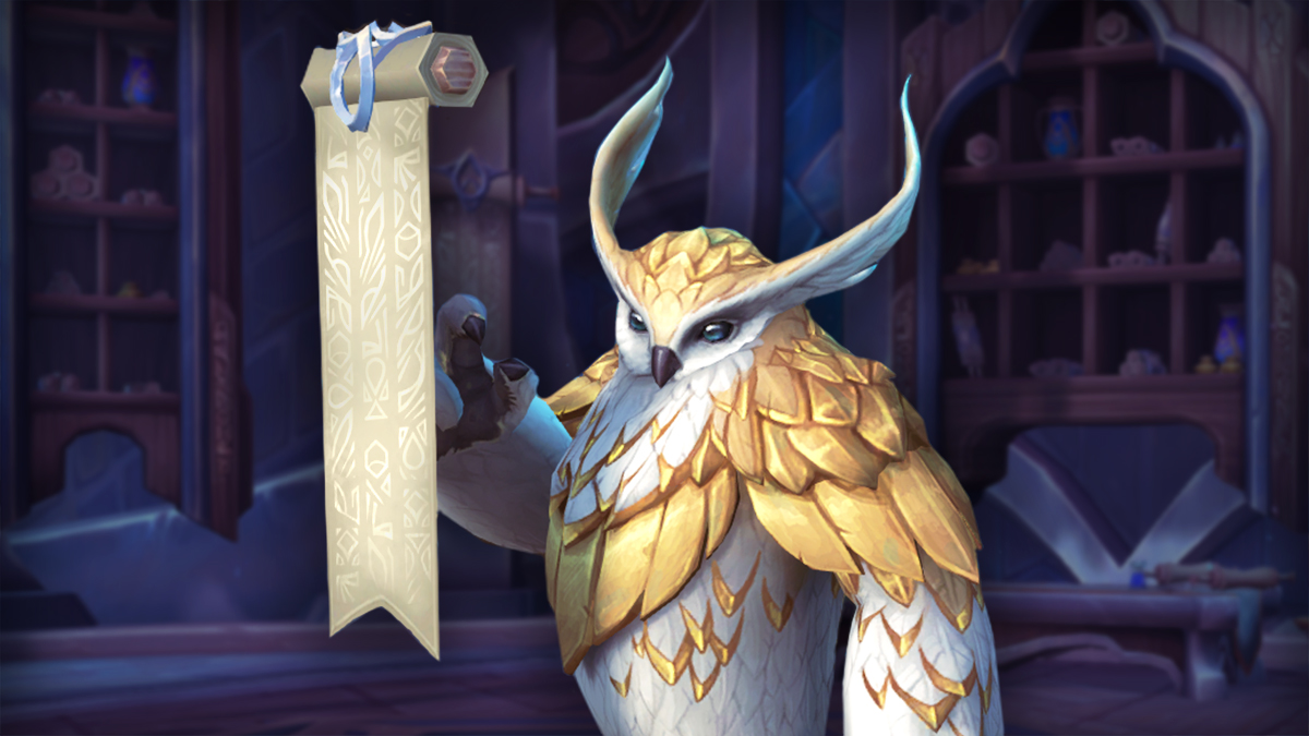 Owlkin biegnie ze zwojem