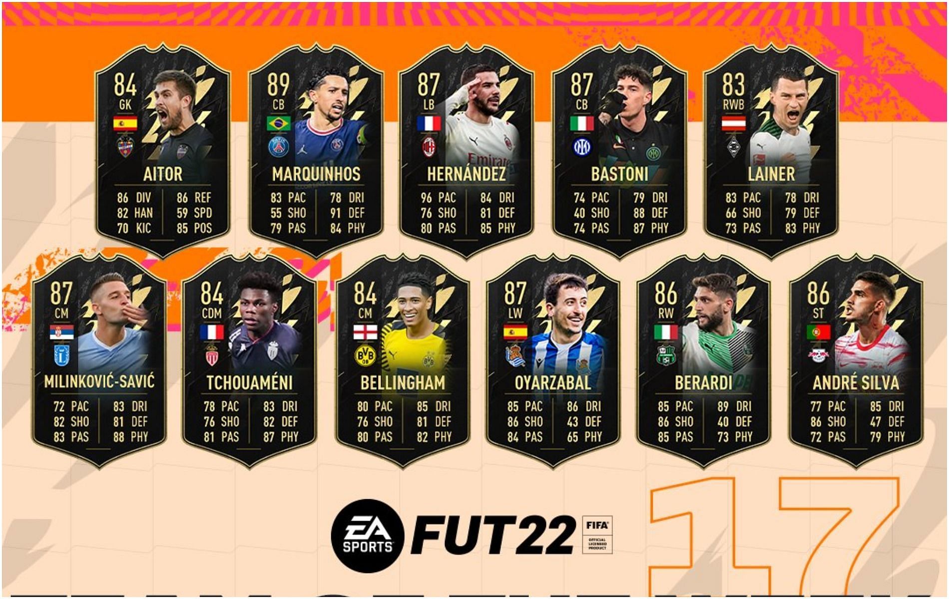 Karty Drużyny Tygodnia 17 (TOTW 17) w FIFA 22 Ultimate Team zostały ujawnione w całości.  ⋆Ceng Aktualności