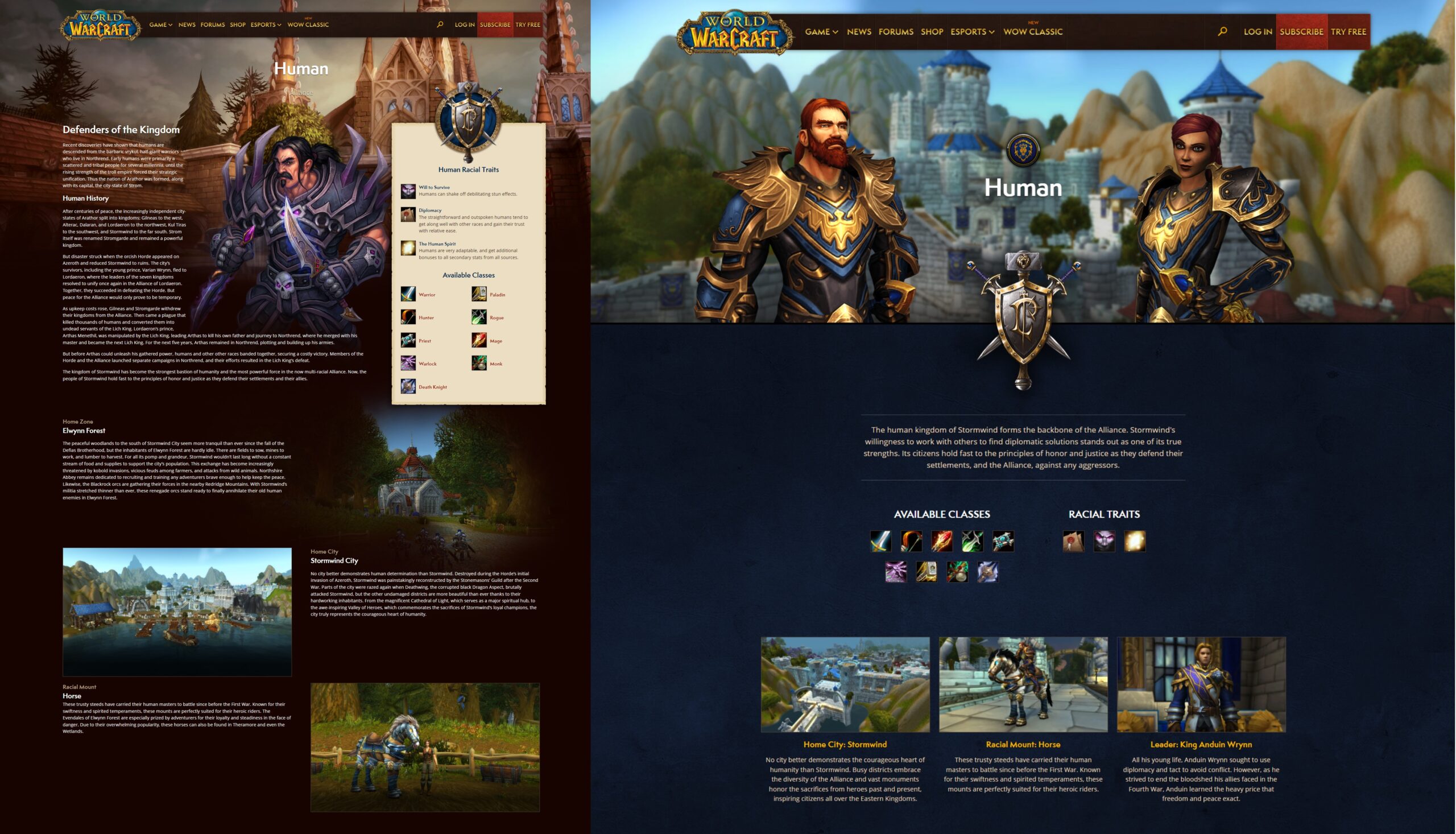 Zaktualizowane strony ras w witrynie World of Warcraft