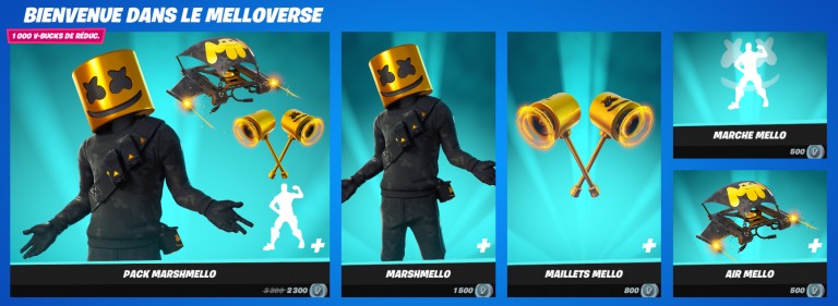 Fortnite, boutique du jour du 2 février 2022: le retour de Marshmello !
