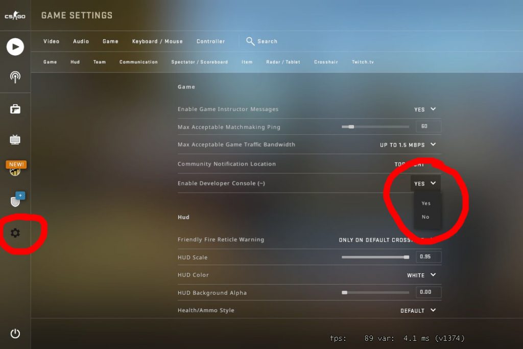 Włącz konsolę programisty