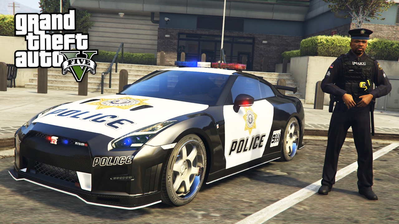 Mody do GTA 5 GRAJ JAKO GLINIARZ!!  GTA 5 Policyjny Nissan GTR