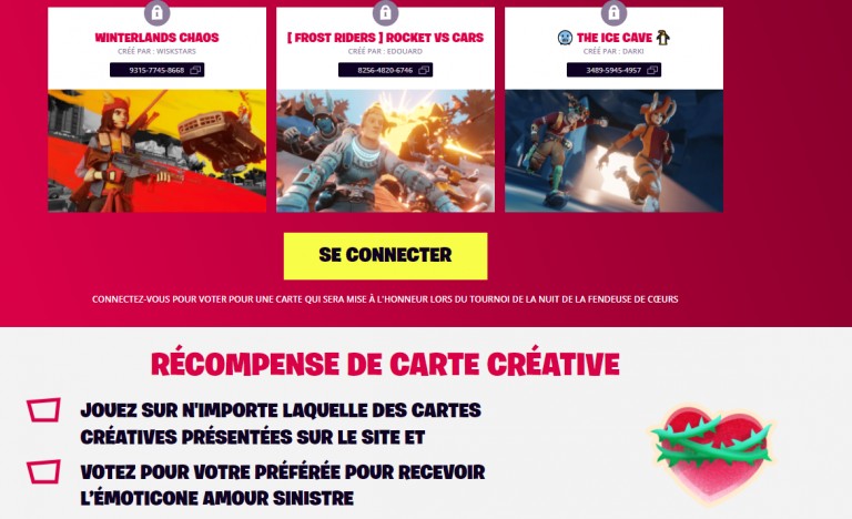 Fortnite, Rozdział 3: des récompenses gratuites pour la Saint Valentin!  Notre guide du défi de la Fendeuse de cœur