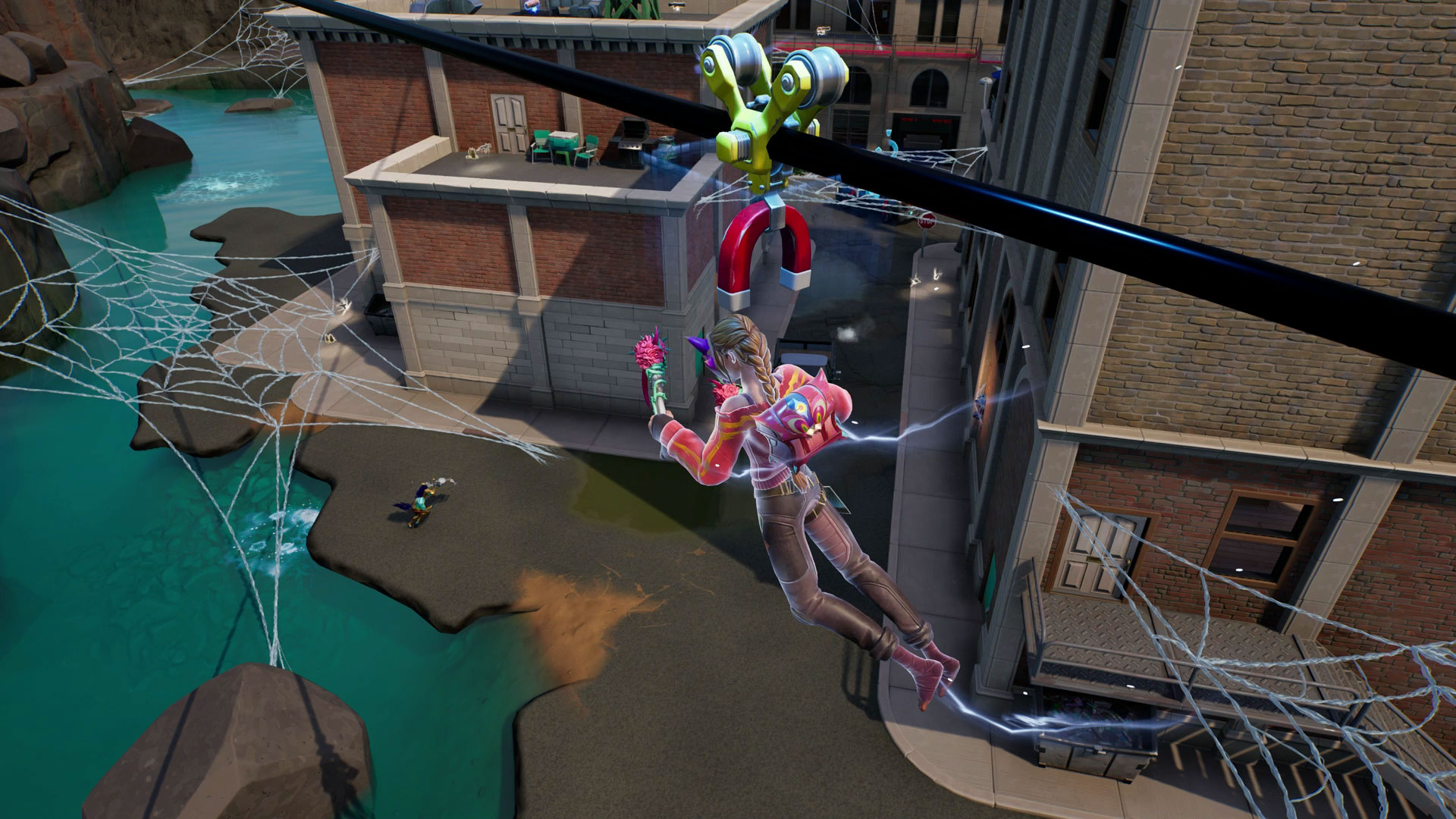 Bramkarze Fortnite Spider-Mana do złapania tyrolki