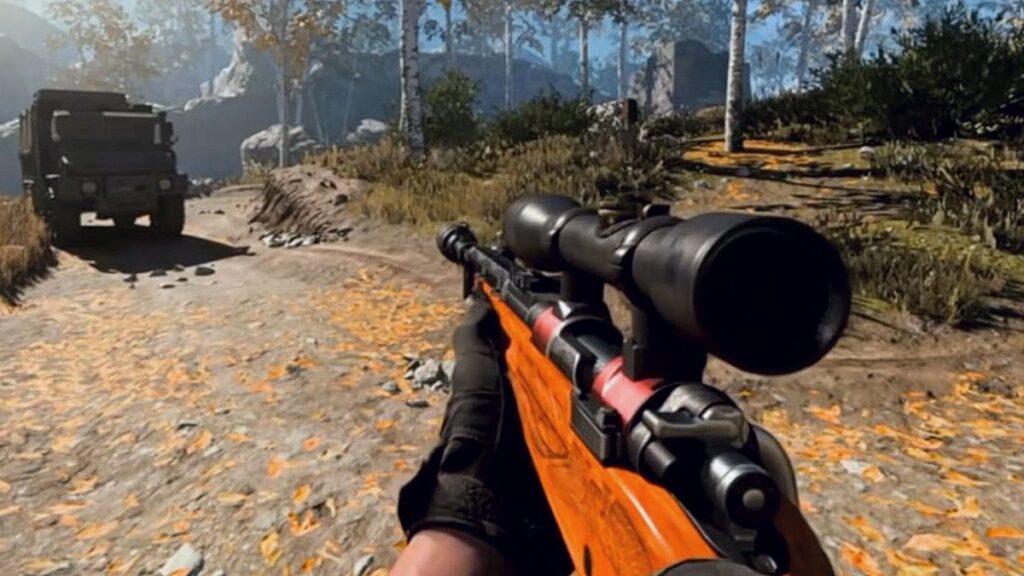 Gracz używający Kar98k w Warzone