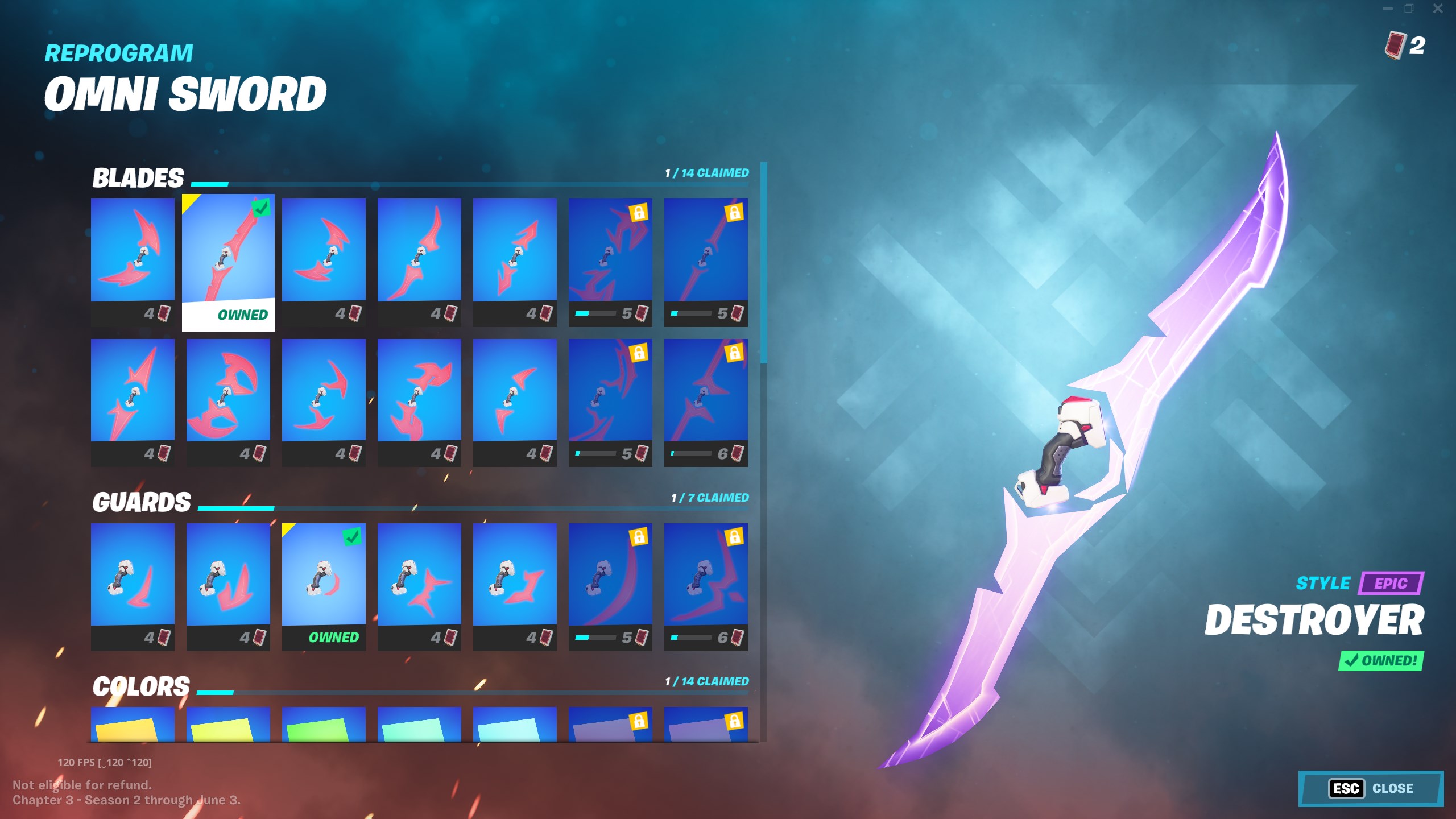 Fortnite Battle Pass Omni Miecz