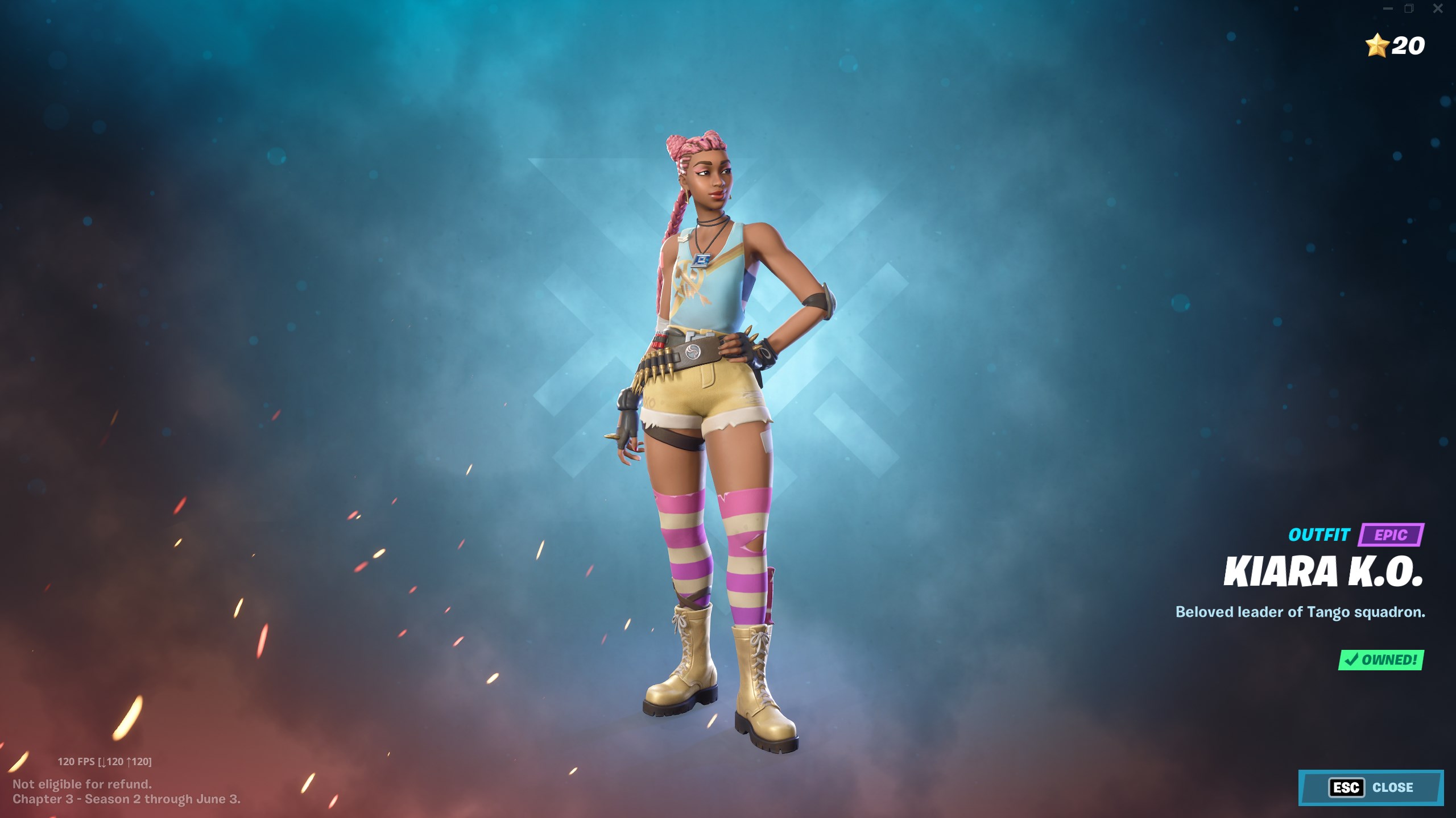 Skórka karnetu bojowego Kiara KO w Fortnite