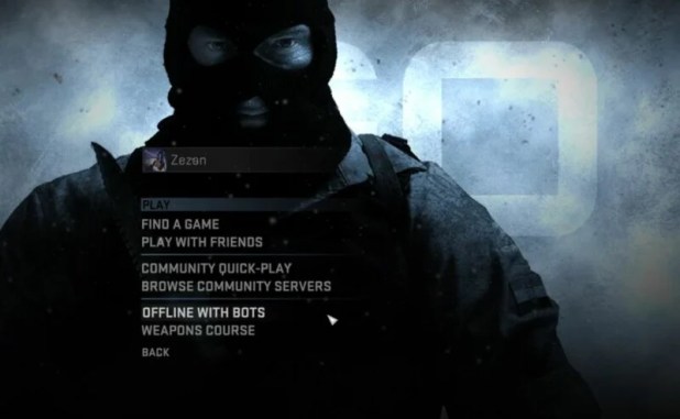 Menu główne używane w wersji Beta i premierze gry w 2012 roku Zdjęcie: Reproduction/CS:GO