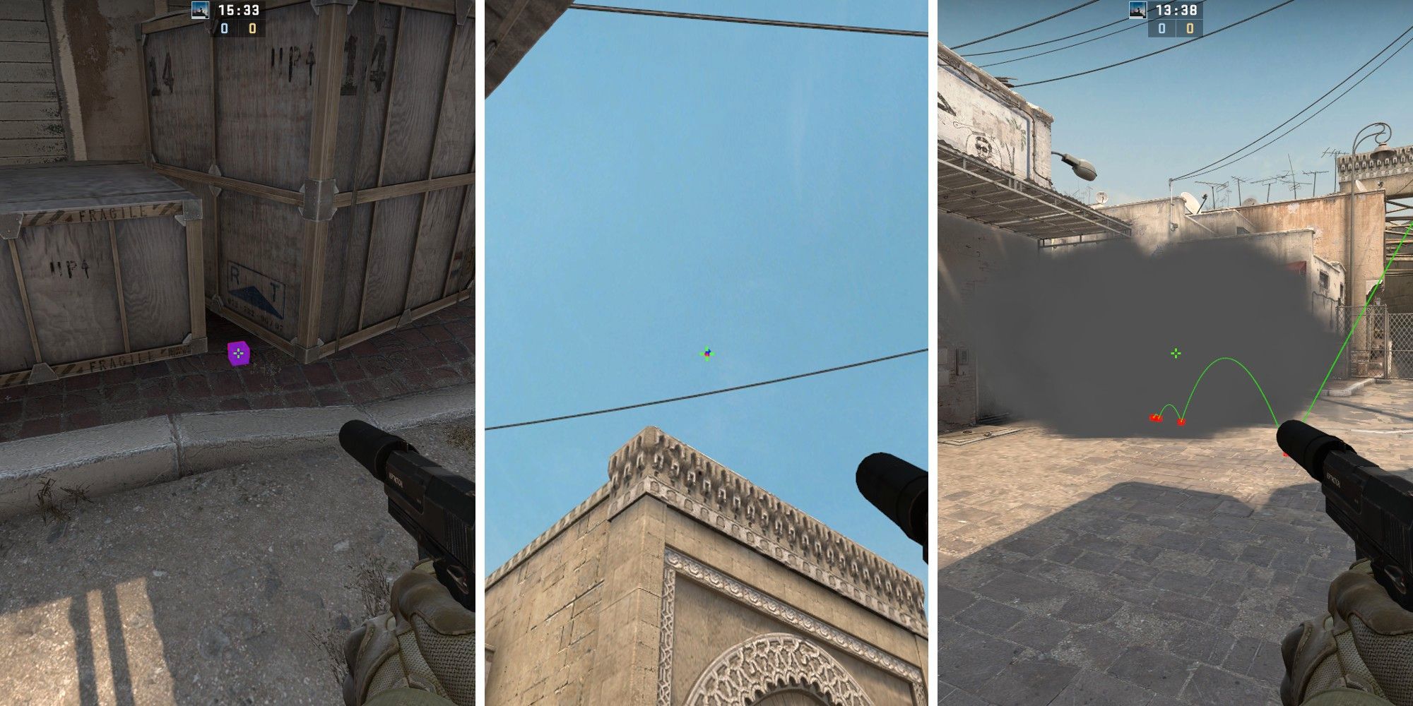 Punkt dymu CSGO Dust 2 o długim kącie