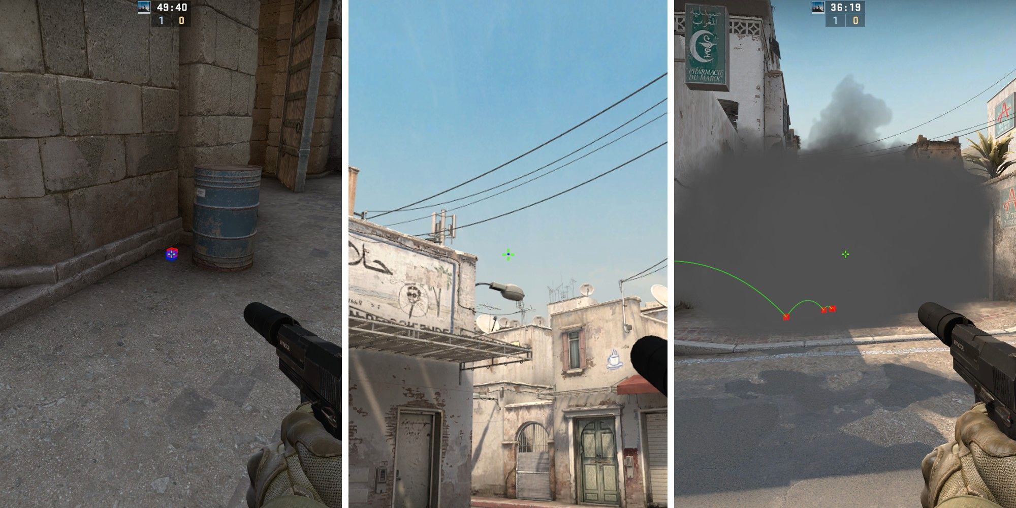 CSGO 2 kurz pod zadymionym miejscem na stronie