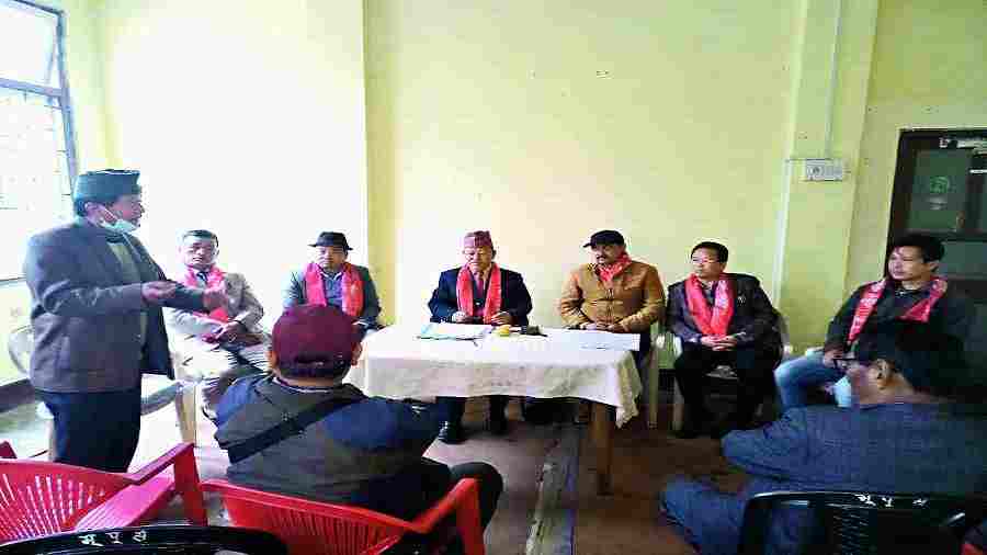 The ex-servicemen at a meeting in Darjeeling on Thursday ahead of the GTA polls.