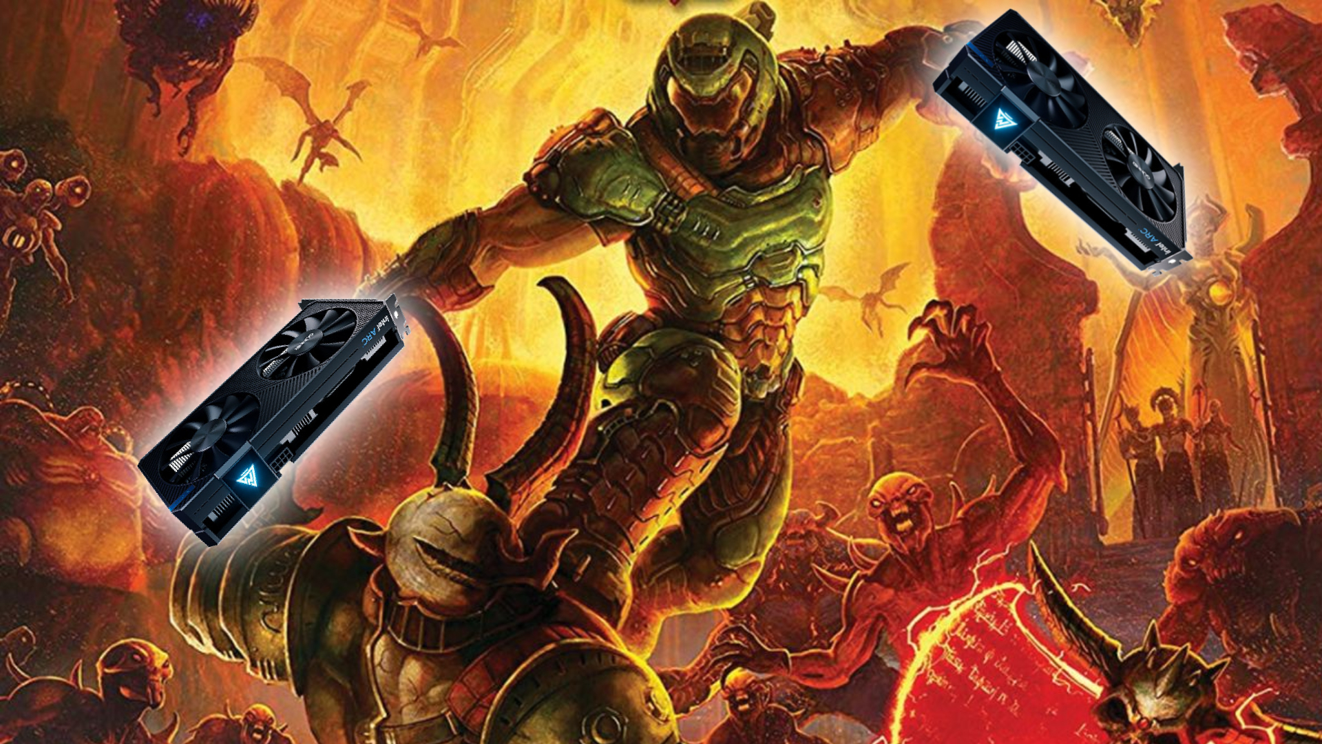 Podkręcanie karty graficznej Intel Arc A380 zwiększa liczbę klatek na sekundę w grze Doom Eternal o 60%