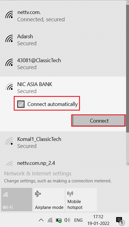 odznacz opcję połącz automatycznie w Wi-Fi