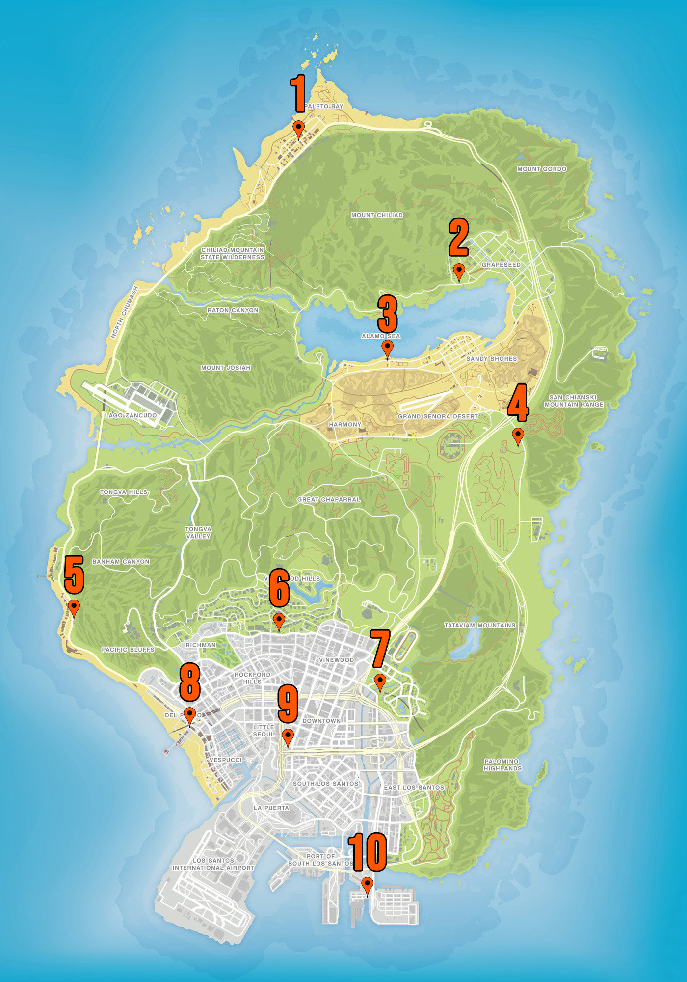 Mapa miejsca zbrodni GTA Online Service Carbin