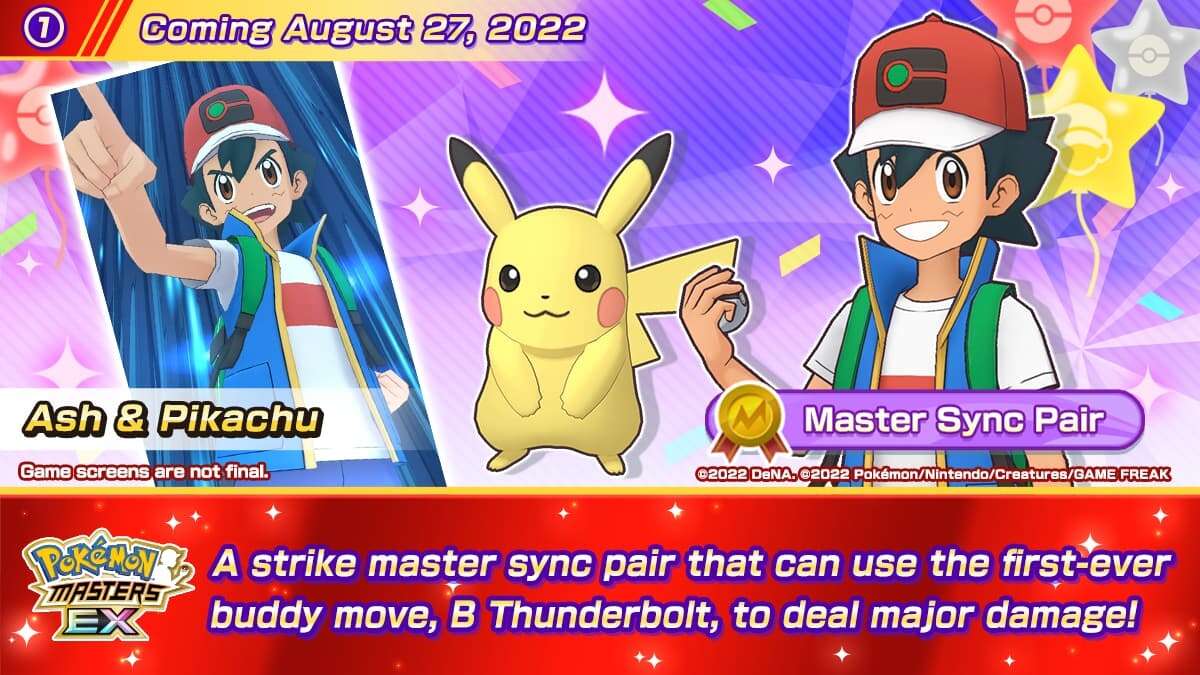 Ash Ketchum jest grywalny po raz pierwszy w grze Pokemon w Masters EX