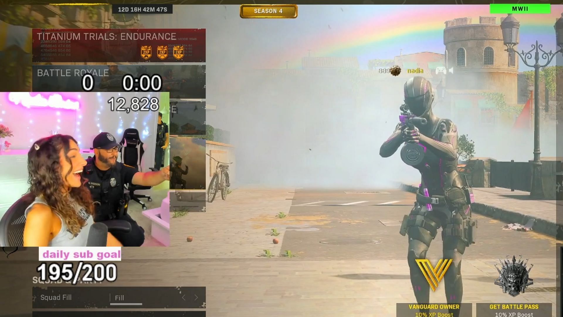 Swatting staje się zdrowy, gdy oficer prosi, aby czat rozpoczął hype train dla swatowanego streamera Warzone.