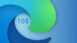 Logo Microsoft Edge z napisem w wersji 105 w środku