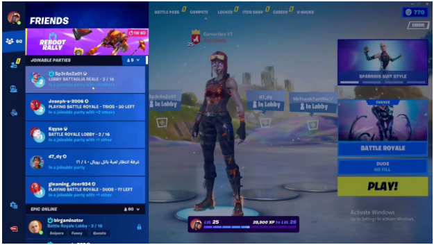 Jak zebrać znajomych z ich profilu w Fortnite?