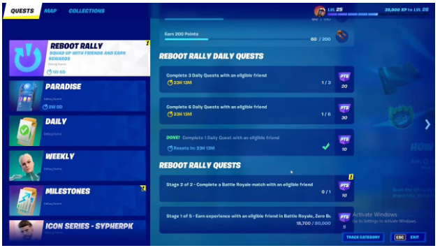 Jak zebrać znajomych z ich profilu w Fortnite?