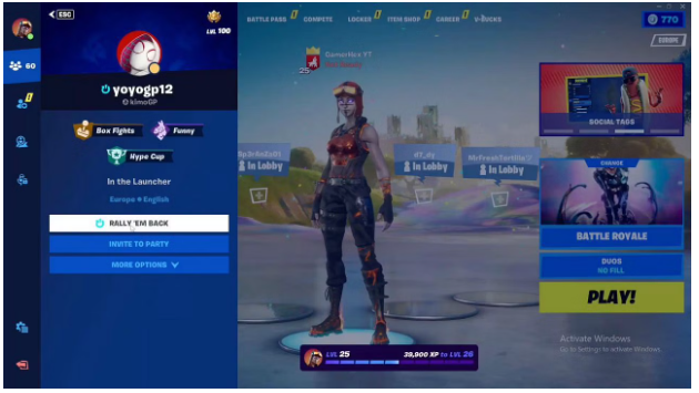Jak zebrać znajomych z ich profilu w Fortnite?