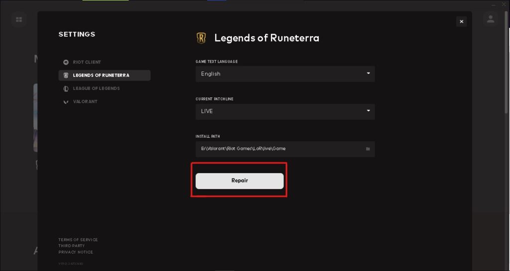 Naprawa klienta Riot