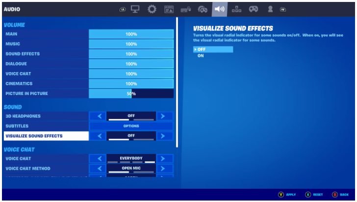 Jak włączyć wizualne efekty dźwiękowe w Fortnite?