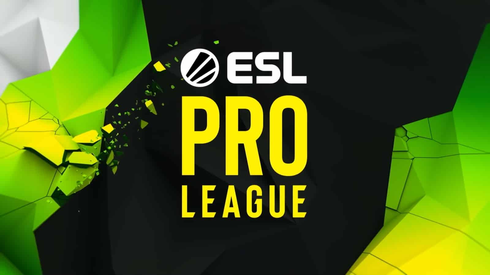 The words "ESL Pro League" appear on a black, green and white background.