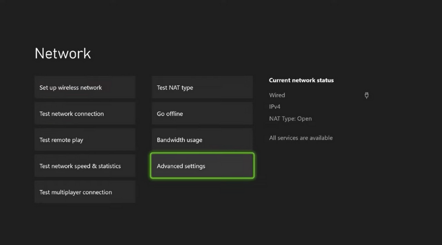 zaawansowane ustawienia sieciowe xbox