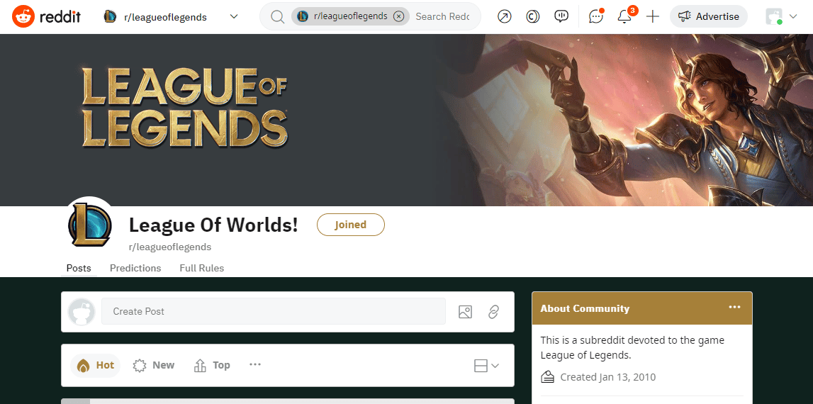Strona Reddit League of Legends