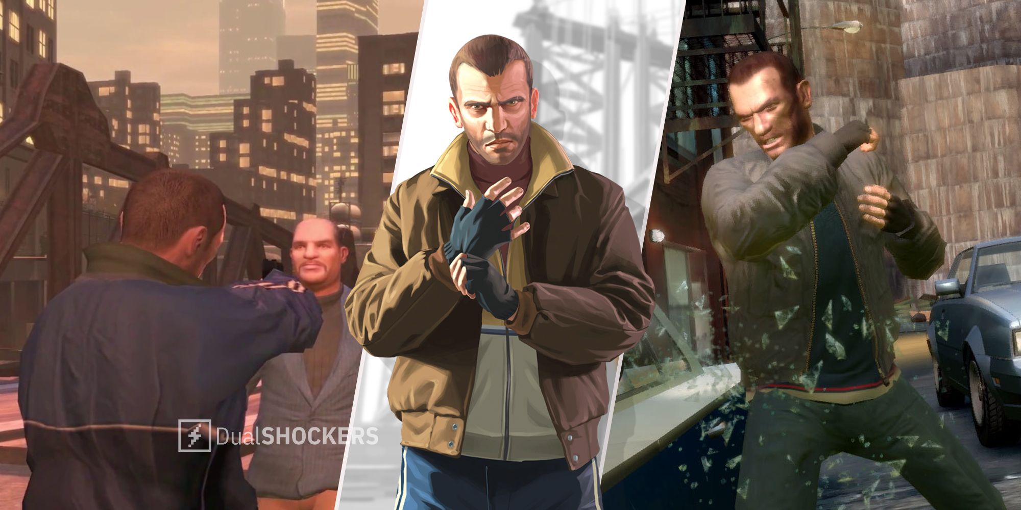 Grand Theft Auto 4 gameplay, Niko Bellic smashing a car window