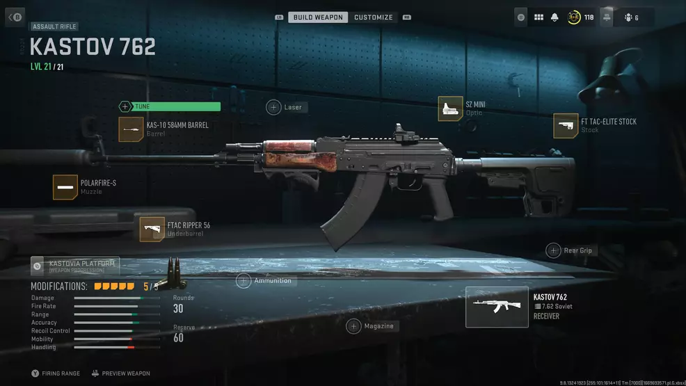 Kastov 762 w rusznikarzu w Modern Warfare 2