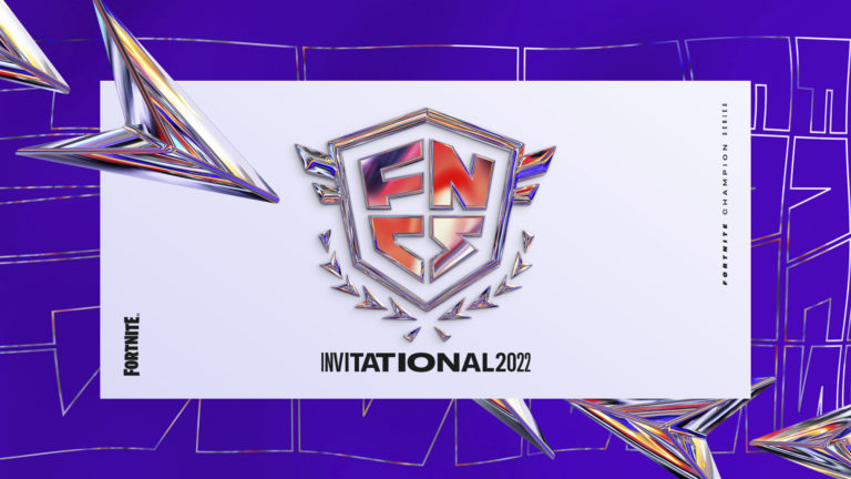A promo image for the FNCS 2022 invitational with the FNCS chrome logo